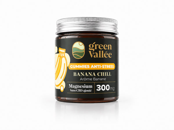 Gummies CBD banane Banana Chill magnésium Green Vallée - pot de 30