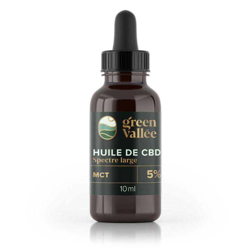 Huile CBD 5 % Spectre Large MCT - Huiles CBD CBD Green Vallée