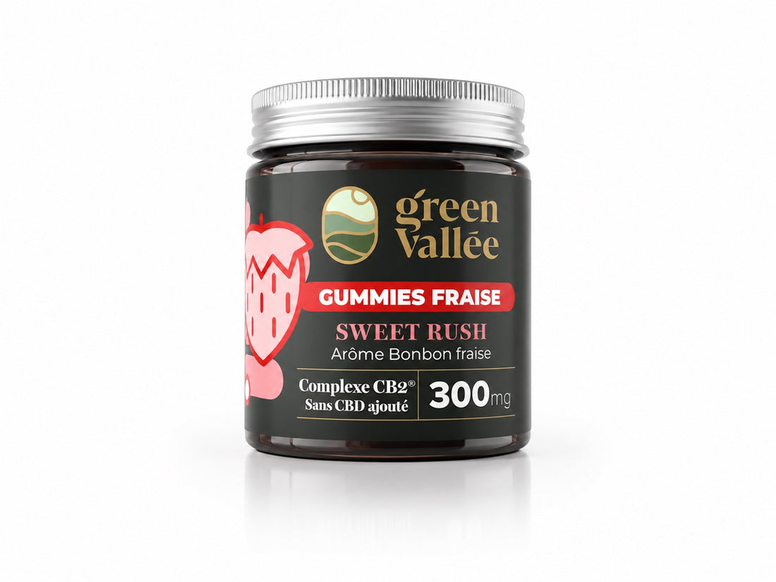 Gummies CBD fraise Sweet Rush Green Vallée - pot de 30