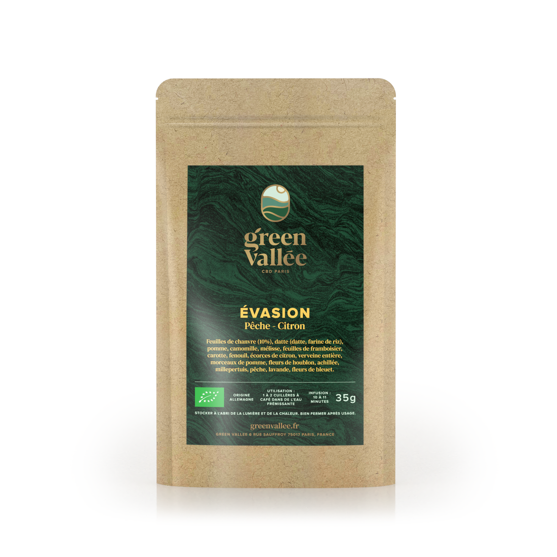Infusion cannabidiol évasion