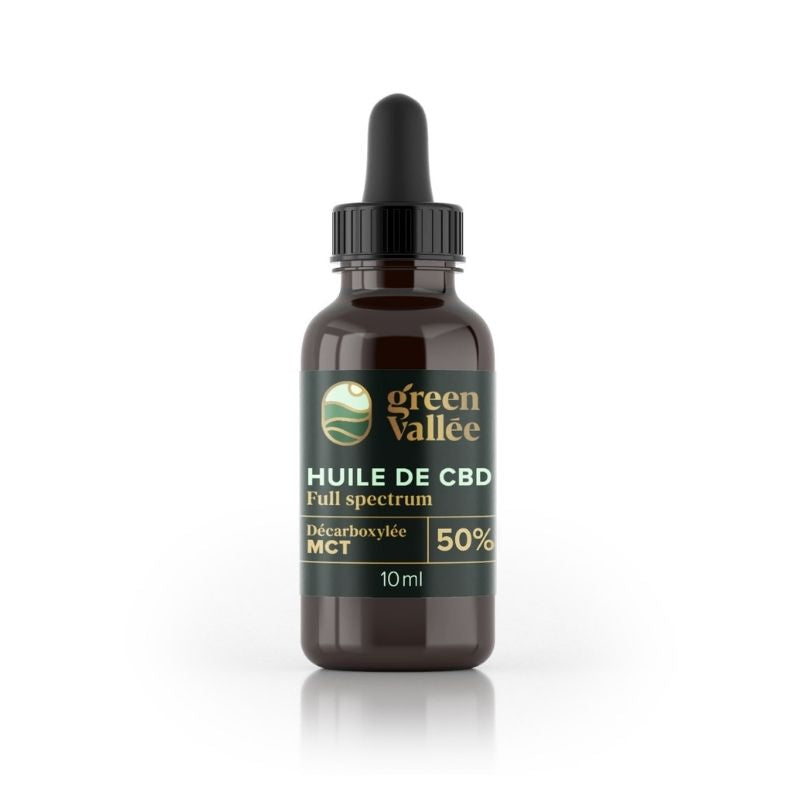 Huile CBD 50 % Full Spectrum MCT – Décarboxylée - Huiles CBD CBD Green Vallée