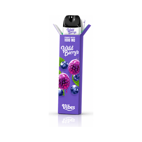 Vibes Vape Pen CBC Wild Berry — puff jetable 1000 mg au CBC