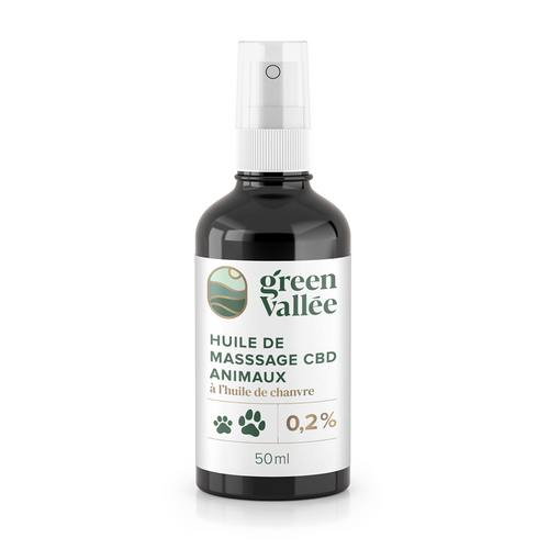 Huile de massage CBD pour animaux