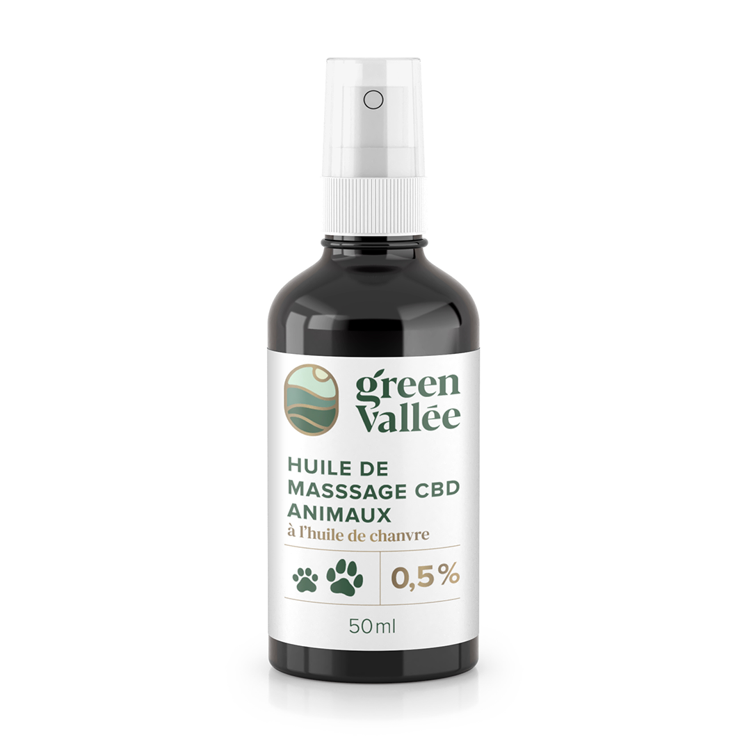 Huile de massage CBD pour animaux 0,5%