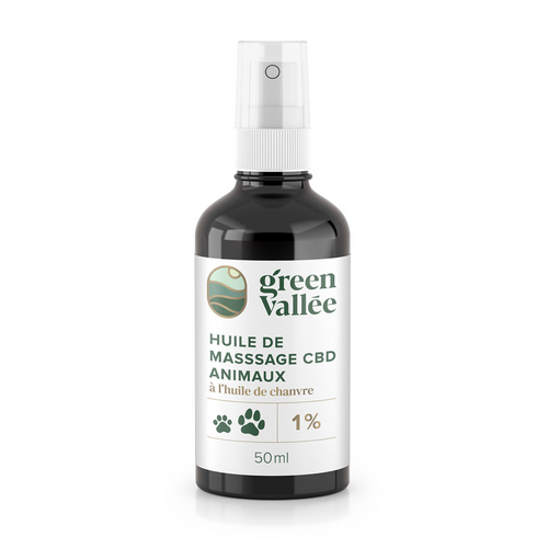 Huile de massage CBD pour animaux 1%