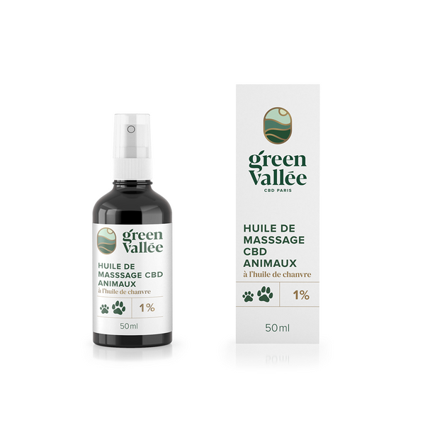 Huile de massage CBD pour chien 1%
