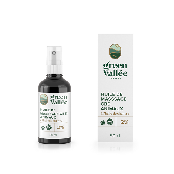 Huile de massage CBD pour chien 2%